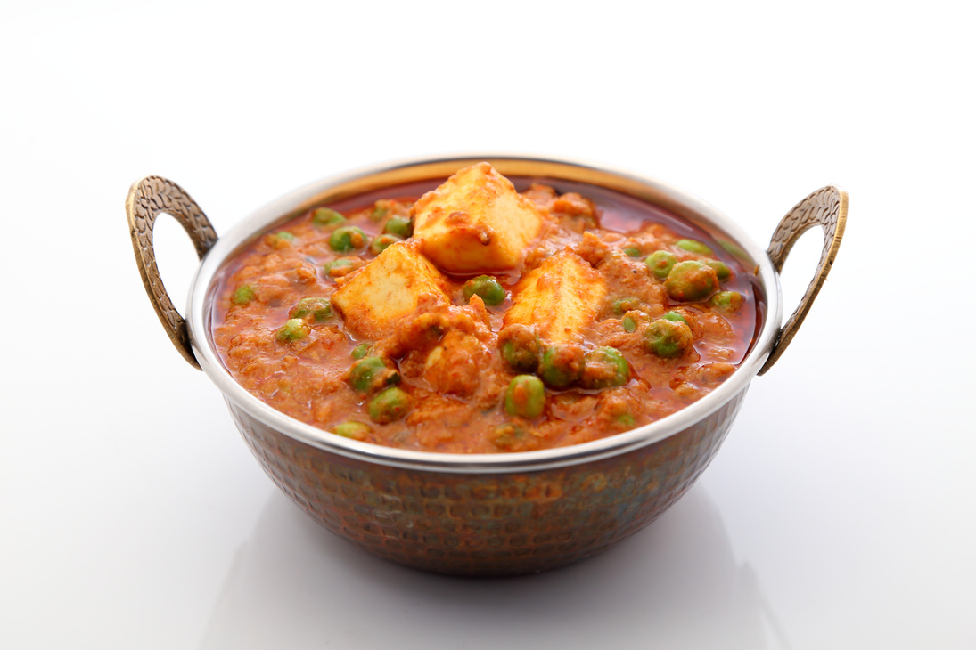 Mutter Paneer , Indian Dish Cottage cheese and Peas immersed in