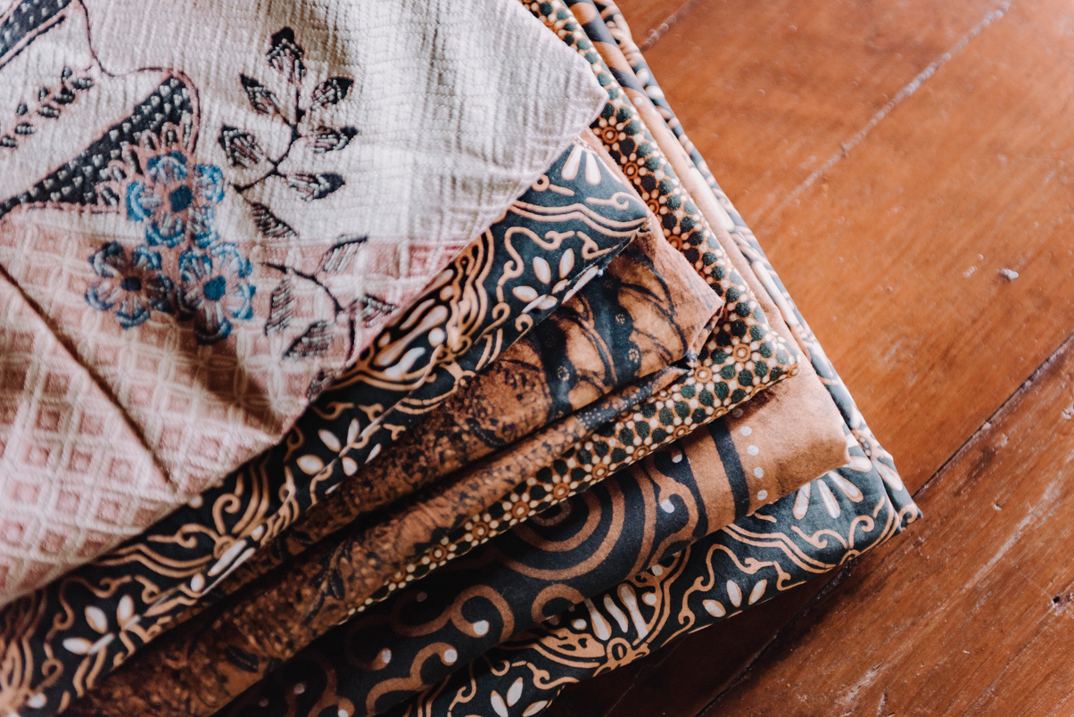 Folded Textile with Traditional Batik Patterns