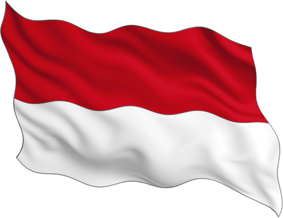 3D Illustration of Indonesian Flag Cutout